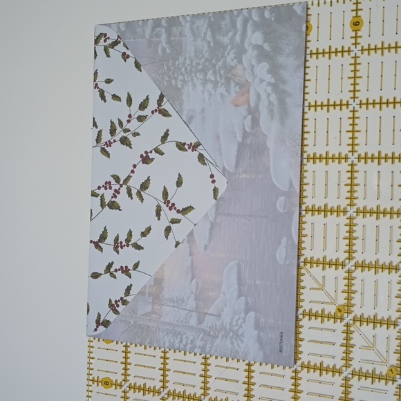 $2 Add-on Foil Snowy Church Scene Christmas Card & Envelope Gold - Picture 8 of 9